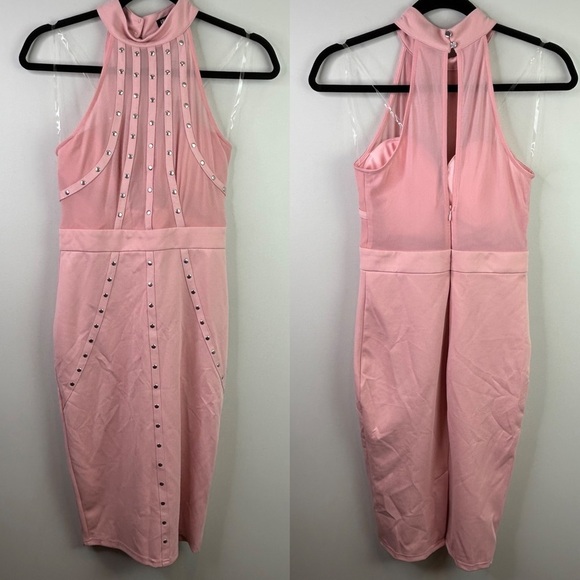 NWT fashion nova secret identity mauve sleeveless dress‎ studs detail size small - Picture 2 of 10